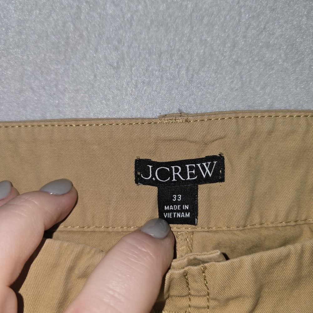 J Crew Re-Imagined Cotton Chinos 33x29 Khaki Flat Front Pants Fair Trade... - Picture 2 of 10